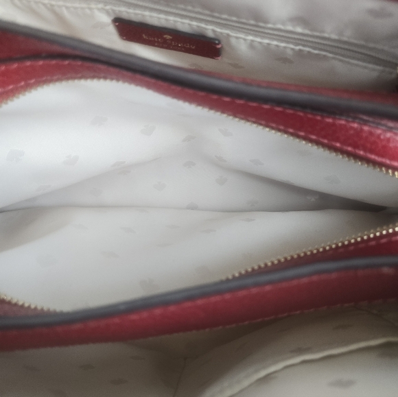 Kate Spade New York Hailey Elegant Red Leather Shoulder Bag Sz M - Picture 10 of 15